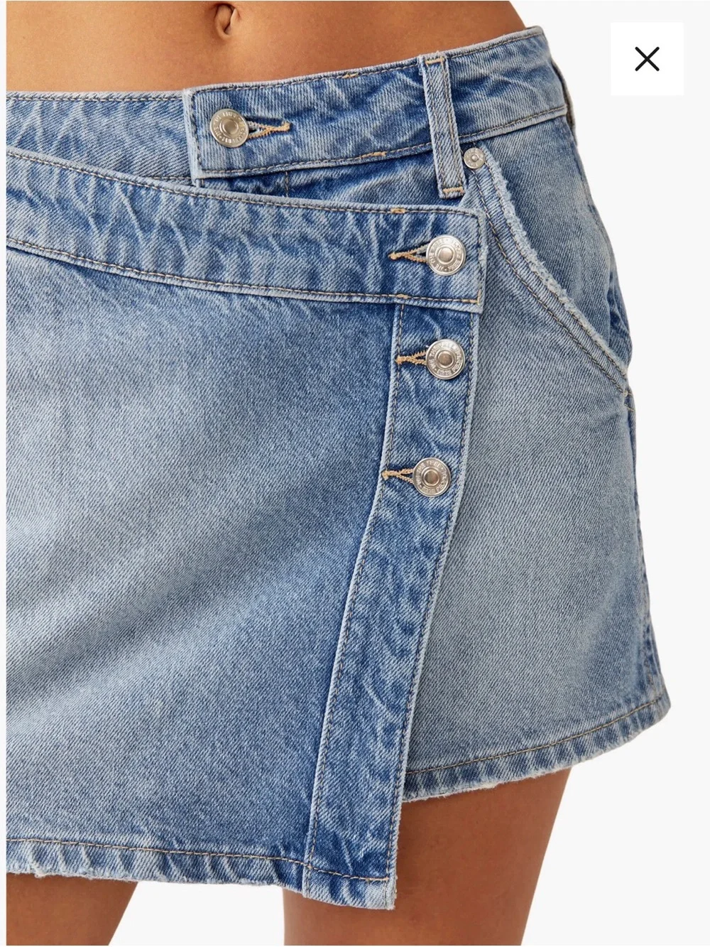 Wynne Denim Skirt Free People Light Indigo NWOT Size 30 $78